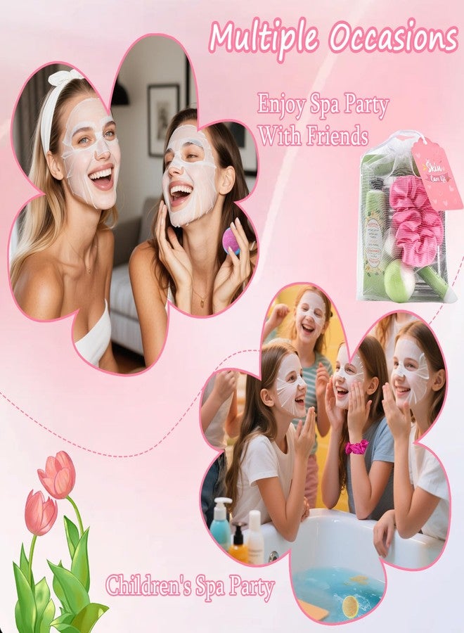 Jutqut 120PCS Spa Party Supplies for Girls, Include Facial Masks, Lip Mask, Under Eye Patches, Lip Balm, Foot Bath Bombs, Hand Cream, Compressed Towel, Hair Band, Sleepover Party Supplies for Girls - Image 3